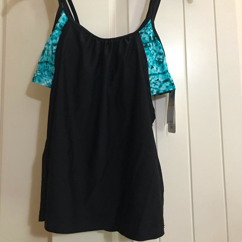 NWT Black/Blue swim top